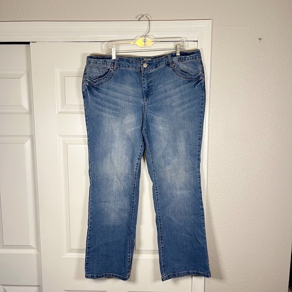 JMS Just My Size Jeans Womens 20W Butterfly Stretch Classic High Rise Plus Y2K - Picture 2 of 16